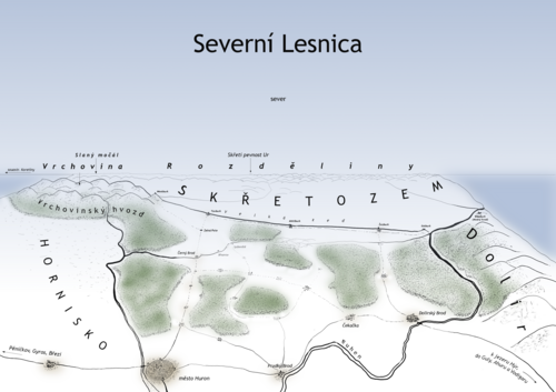 Mapa severní Lesnice